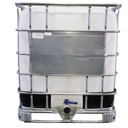 Picture of 275 Gallon Reconditioned IBC Tote, Natural Bottle, 6" Cap, No Vent, Any Valve, Reconditioned Steel Cage, Steel Pallet, UN Rated