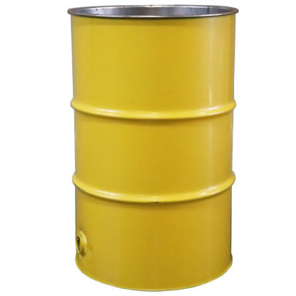 Picture of 55 Gallon Yellow Steel Open Head Drum Style #2, Rust Inhibited, No Cover or Ring