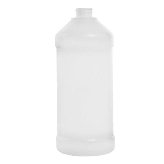 Picture of 32 oz Natural HDPE Plastic Modern Round Bottle, 28-400, 65 Gram