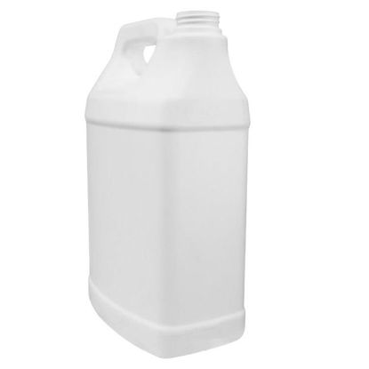 Picture of 4 Liter White HDPE Plastic F-Style Bottle, 38-400 Neck Size, 155 gram, Fluorinated Level 5