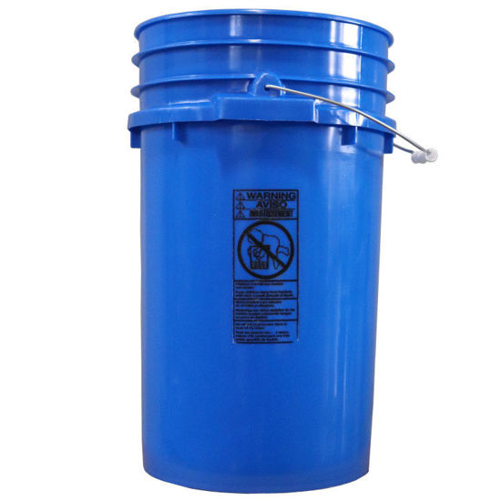 Picture of 7 Gallon Blue #BL45 HDPE Plastic Open Head Pail, w/ CWL