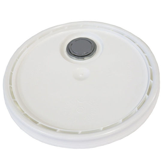 Picture of 3.5-6 Gallons White HDPE Plastic Cover, Rieke Spout, UN Rated