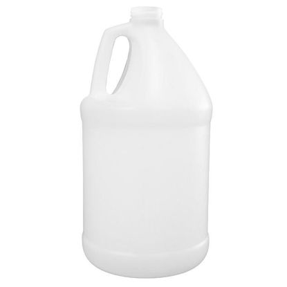 Picture of 128 oz Natural HDPE Plastic Industrial Round Bottles, 4x1 Kit, w/ White Box w/ Z Divider, 120 Gram