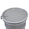 Picture of 55 Gallon Gray Unlined Steel Open Head Drum, w/ Gray Cover, 2" & 3/4" Tri-Sure Fitting, Bolt Ring, UN Rated