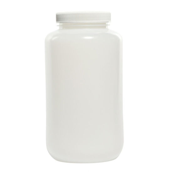 Picture of 4 liter Natural HDPE Wide Mouth Jar, 100-415 with White Cap