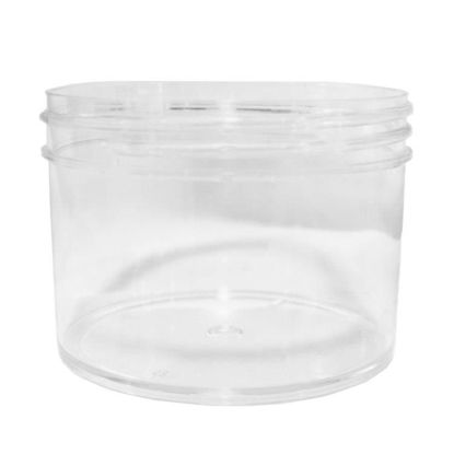 Picture of 8 oz Clear Polystyrene Plastic Wide Mouth Jar, 89-400 Neck Finish, Regular Wall