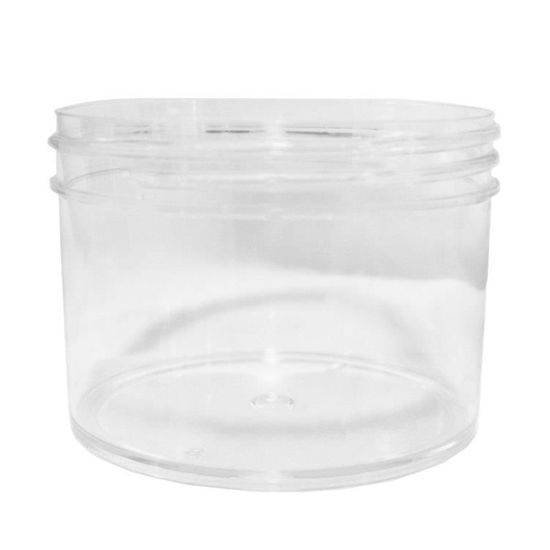 Picture of 8 oz Clear Polystyrene Plastic Wide Mouth Jar, 89-400 Neck Finish, Regular Wall