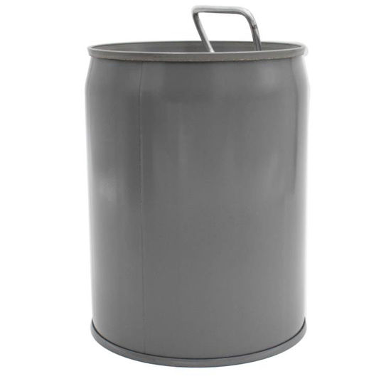 Picture of 1 Gallon Gray Epoxy Phenolic Lining Steel Tight Head Pail, Rieke FlexSpout Fitting with Dust Cap