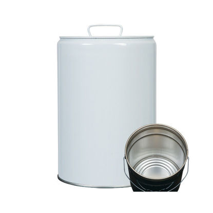 Picture of 5.3 Gallon White Tight Head Steel Pail, Rust Inhibited, Rieke Prep w/ Dust Cap, UN Rated