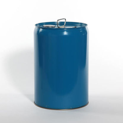 Picture of 6 Gallon Blue Steel Tight Head Pail, Double Olive Drab Lined w/ Rieke Prep w/ Dust Cap, Poly Vent, UN Rated