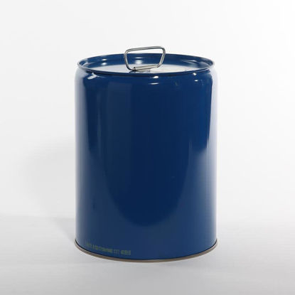 Picture of 5.3 Gallon Blue Tight Head Steel Pail, Buff Epoxy Phenolic Lined, Rieke Prep w/ Dust Cap, UN Rated