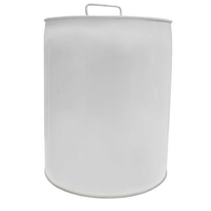 Picture of 5 Gallon White Steel Tight Head Steel Pail, Gold Phenolic Lined, w/ Rieke Fitting, UN Rated