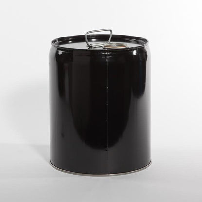 Picture of 5 Gallon Black Steel Tight Head Pail, Buff Epoxy Phenolic Lined w/ 2" Rieke Fitting, UN Rated