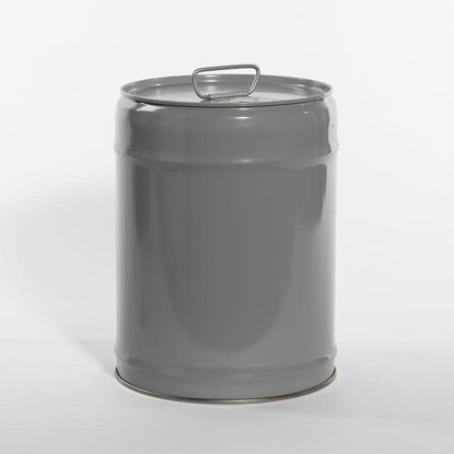 Picture of 5 Gallon Gray Tight Head Steel Pail, Rust Inhibited, w/ 2 1/8" Screw Cap, Seal & Spout, UN Rated