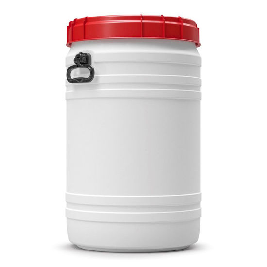Picture of 75 Liter CurTec Total Opening HDPE Plastic Open Head Drum w/ Red Screw Top Cover, UN Rated