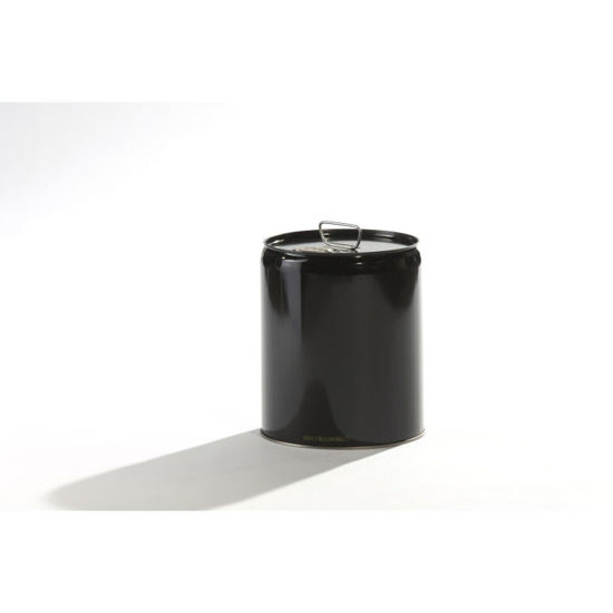 Picture of 5 Gallon Black Steel Tight Head Pail, Red Phenolic Lining w/ Dust Cap, UN Rated