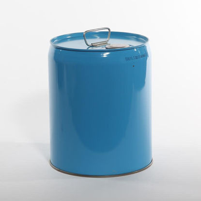 Picture of 5 Gallon Blue Steel Tight Head Pail, Buff Epoxy Phenolic Lining w/ Rieke Prep w/ Dust Cap, UN Rated