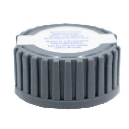 Picture of 38-400 GRAY PP SNAP ADAPT, RIBBED SIDE CAP, LINING OF 19MM HT, TOP STICKER & DIP TUBE ATTACH
