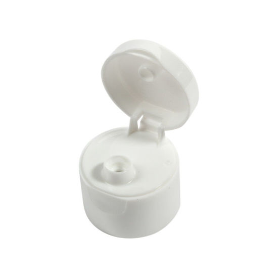 Picture of 28-410 White PP Smooth Top, Smooth Sides Fip Top Cap w/ ISPE U10 Heat Seal Liner