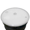 Picture of 55 Gallon Black Steel Open Head Drum w/ White Cover, Buff Epoxy Lining, 2"x3/4" Fittings, & 2" Bottom Drain Bolt Ring, UN Rated