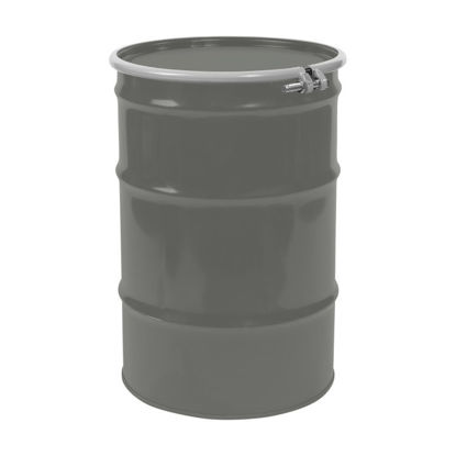 Picture of 55 Gallon Gray Steel Open Head Drum, Gray Cover w/ EPDM Gasket, Unlined, Bolt Ring, UN Rated