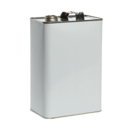 Picture of 1 Gallon White F-Style Metal Can, Unlined, 1 1/4" Alpha, 610x907 (Bulk Pallet)