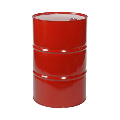 Picture of 55 Gallon Mobile Red Steel Tight Head Drum, Unlined, Red Cover, 2" & 3/4" Fitting, Poly Irradiated Gasket, UN Rated