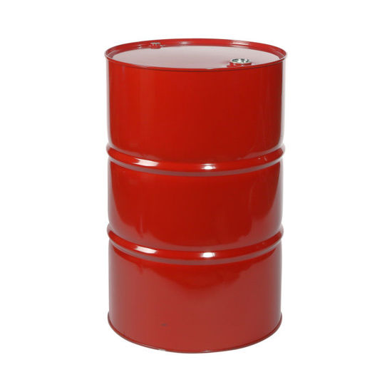 Picture of 55 Gallon Mobile Red Steel Tight Head Drum, Unlined, Red Cover, 2" & 3/4" Fitting, Poly Irradiated Gasket, UN Rated