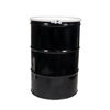 Picture of 55 Gallon Black Steel Used Open Head Drum, Reconditioned, Mixed Fittings & Linings, Bolt Ring, UN Rated