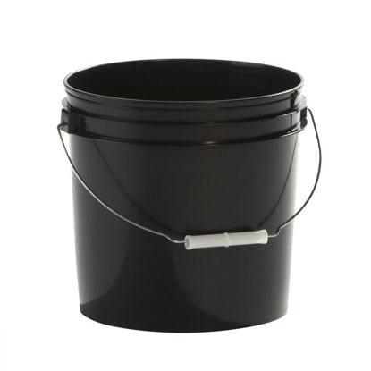 Picture of 2 Gallon Black HDPE Plastic Open Head Pail