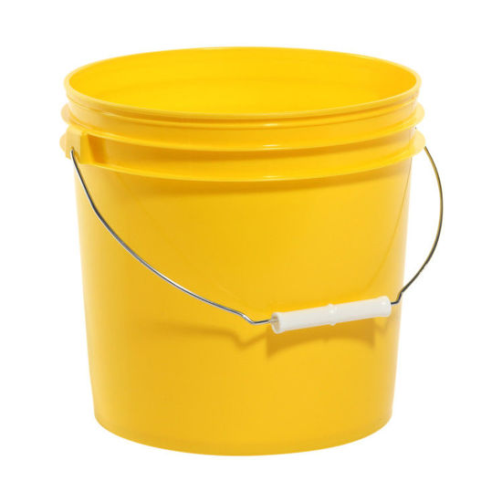 Picture of 2 Gallon Yellow HDPE Plastic Open Head Pail
