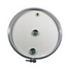 Picture of 55 Gallon White Steel Open Head Drum, Unlined, White Cover, 2" & 3/4" Fittings, 2" In Center, Bolt Ring, UN Rated