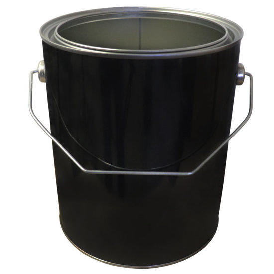 Picture of 1 Gallon Black Round Paint Can, Unlined, w/ Metal Bail