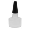 Picture of 24 mm, 24-410 Natural LDPE Plastic Yorker Cap, Unlined, Long Black Tip, No Hole