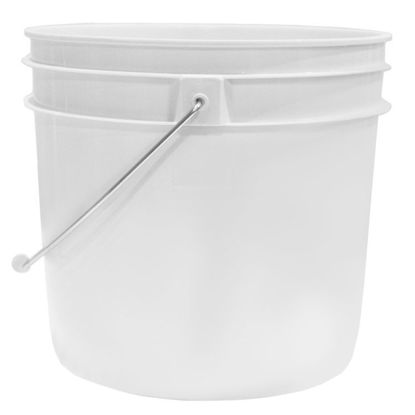 Picture of 1 GALLON WHITE HDPE OPEN HEAD PAIL, HEAVY WEIGHT W/ METAL BAIL AND PLASTIC GRIP