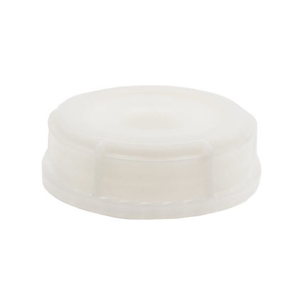 Picture of 70 mm Natural PP Plastic Tamper Evident Cap with EPDM Gasket, 3/4" Knockout (6TPI)