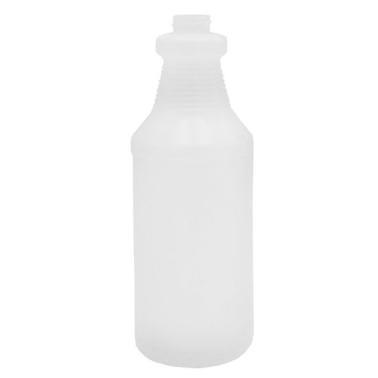 Picture of 32 OZ NATURAL HDPE PLASTIC RING NECK CARAFE BOTTLE, 28-400, 55 GRAM, BIG BULB, LONG PANEL, FLAMED TREATED