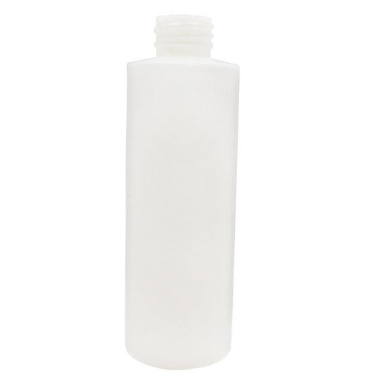 Picture of 8 oz Natural HDPE Plastic Cylinder Bottle, 38-410, Fluorination Level 3