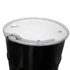 Picture of 55 Gallon Black Steel Open Head Drum, 100 % Phenolic Lining, White Cover, 2" X 3/4" Fitting, Lever Lock Ring