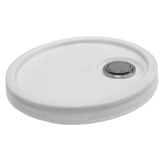 Picture of 3.5-6 GALLON WHITE HDPE COVER, RIEKE FITTING, TEAR TAB