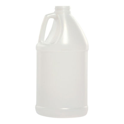 Picture of 64 oz Natural HDPE Plastic Industrial Round Jug, 38-400, 6x1, 65 Gram, Kraft Reshipper Box w/ H Divider