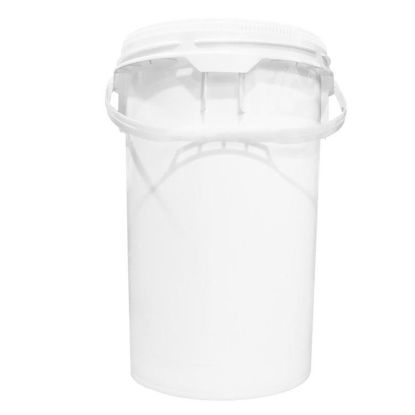 Picture of 6.5 Gallon White HDPE Plastic Screw Top Pail, Life Latch New Generation, UN Rated