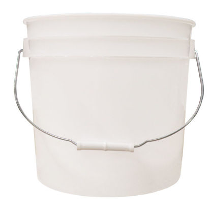 Picture of 3.5 Gallon Natural HDPE Plastic Open Head Pail, Metal Bail