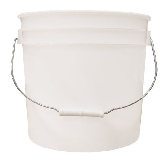 Picture of 3.5 Gallon Natural HDPE Plastic Open Head Pail, Metal Bail