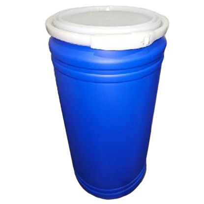 Picture of 20 Gallon Blue Plastic HDPE Open Head Drum w/ Natural Cover, Plastic Level Lock Ring, UN Rated