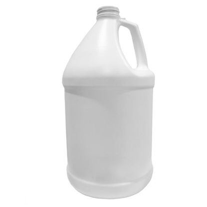 Picture of 128 OZ BLUE/WHITE HDPE INDUSTRIAL ROUND BOTTLE,  38-400 NECK FINISH, 120 GRAM