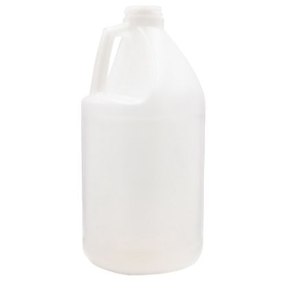 Picture of 64 oz (1/2 Gallon) Natural HDPE Plastic Round Jug, 38-400, 65 Gram, 90 Count Bagged