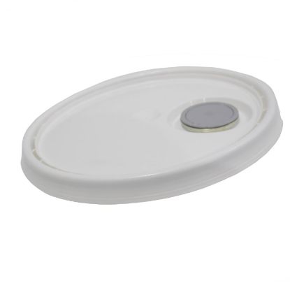 Picture of 3.5-6 GALLON WHITE HDPE PLASTIC COVER, W/ SPOUT, UN RATED