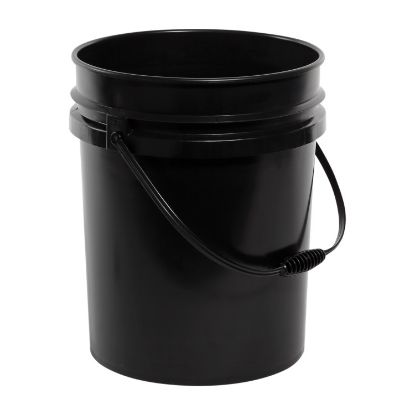 Picture of 5 Gallon Black HDPE Open Head Pail w/ Plastic Handle