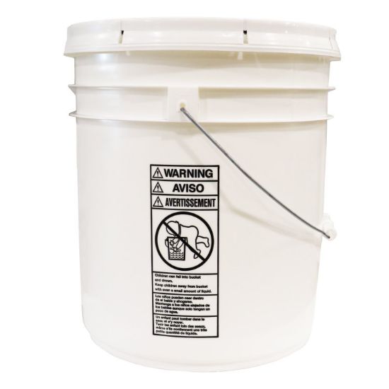 Picture of 5 Gallon White HDPE Straight Side Pail, w/ Rieke White Cover